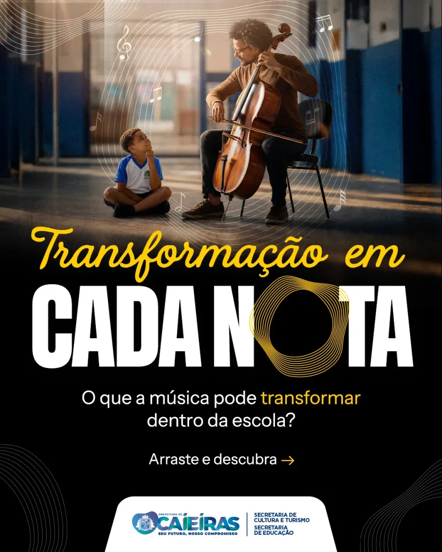 Caieiras amplia projetos culturais nas escolas com música clássica, oficinas da EMAC e Projeto Guri, envolvendo cerca de 2.500 alunos da rede municipal.