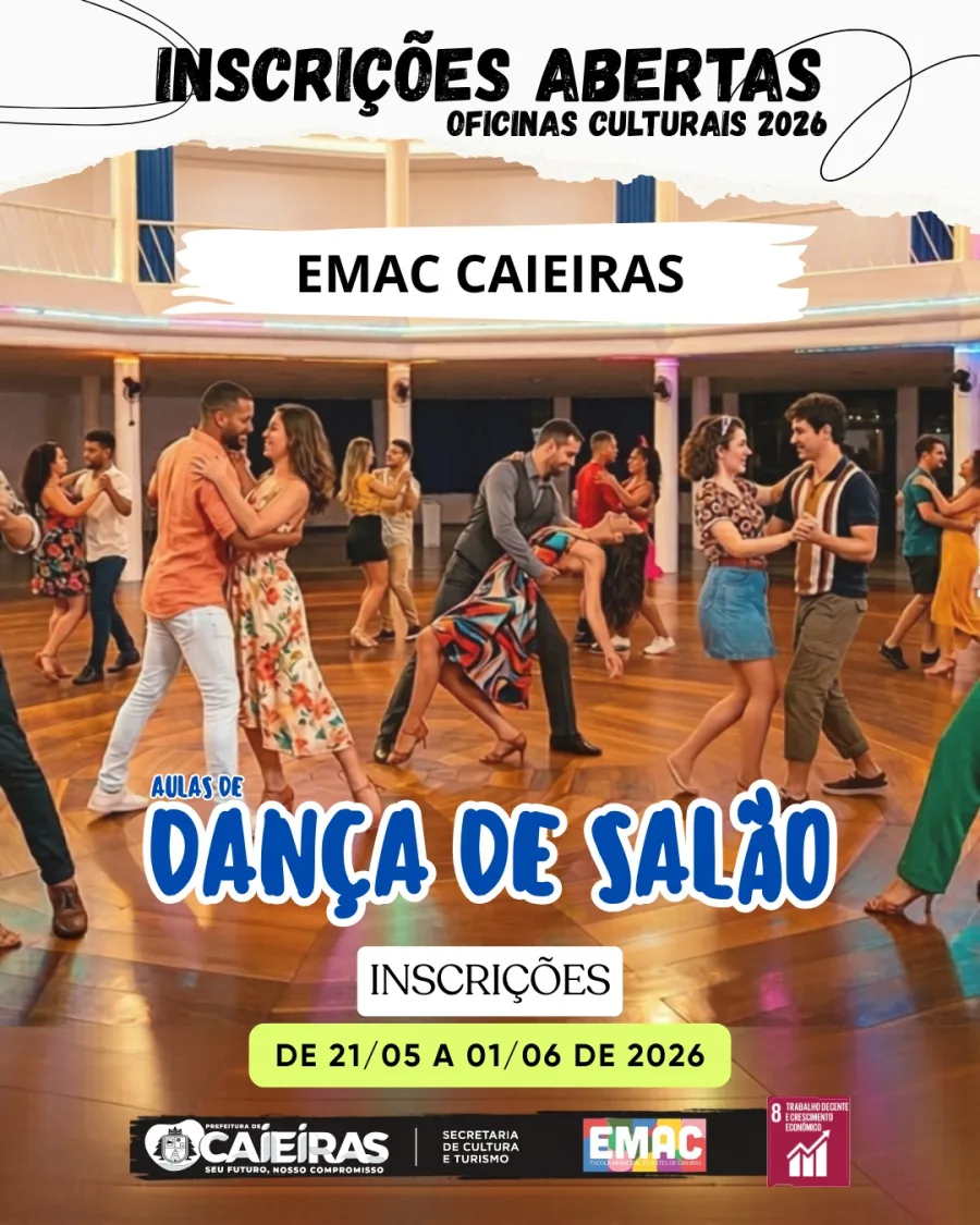 Oficina de dança de salão em Caieiras abre inscrições com aulas noturnas durante a semana
