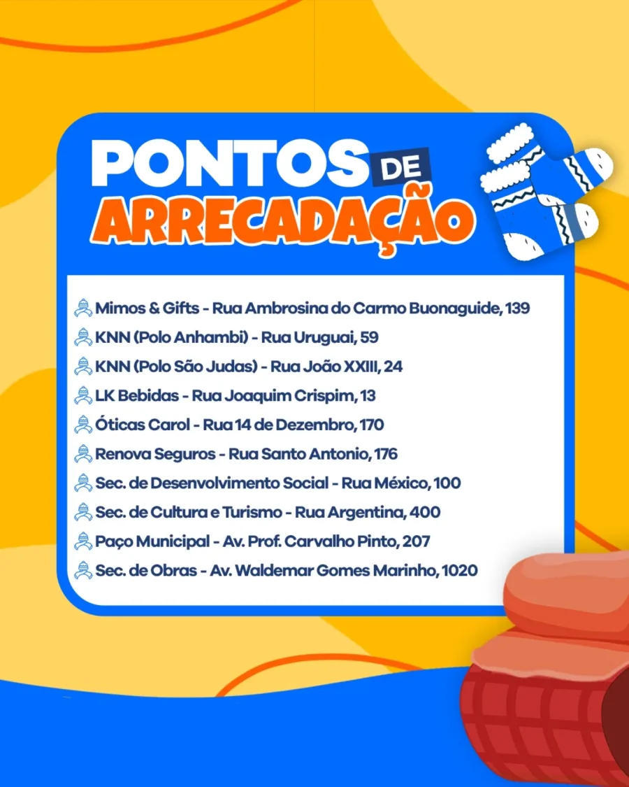 Campanha do Agasalho 2026: Caieiras amplia pontos de coleta para receber roupas e cobertores