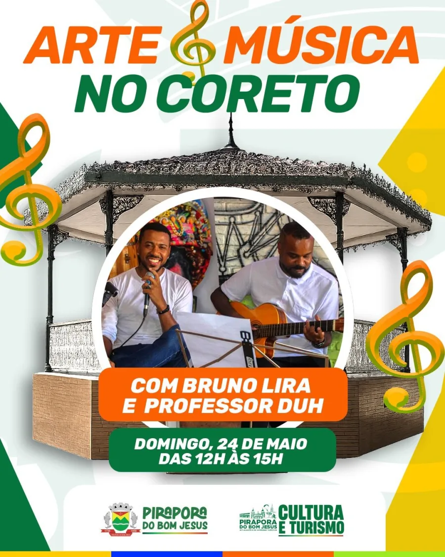 O evento acontece na Praça da Matriz, em Pirapora do Bom Jesus, com programação musical aberta ao público entre 12h e 15h.