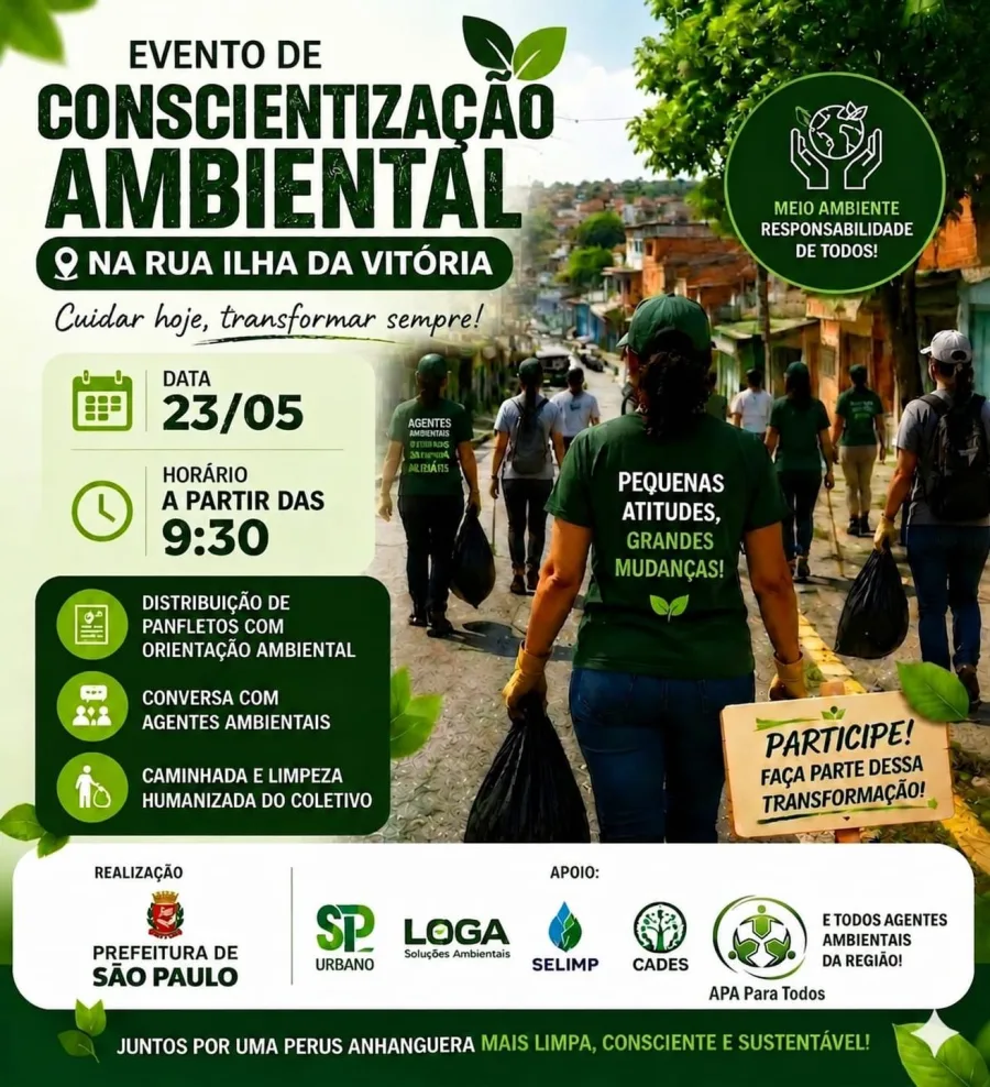 Programação contará com agentes ambientais, distribuição de panfletos e mobilização comunitária na região de Anhanguera.