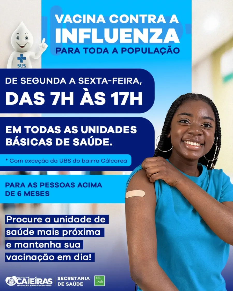A campanha ocorre de segunda a sexta-feira, das 7h às 17h, com exceção da UBS do bairro Calcárea, que não possui sala de vacinação.
