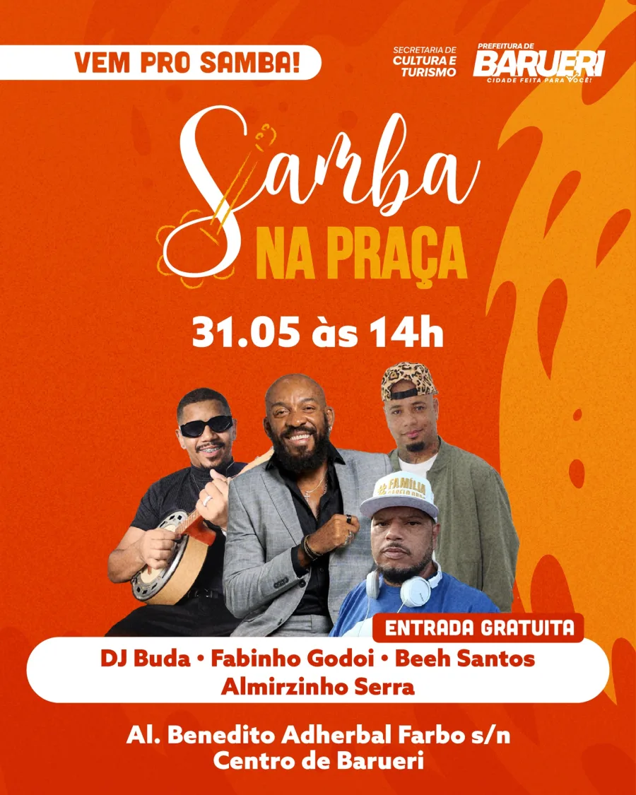 O evento acontecerá na Praça das Artes, no Centro de Barueri, reunindo apresentações musicais e programação voltada ao público da cidade.
