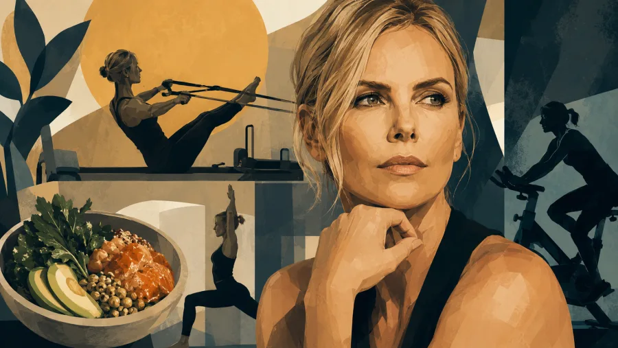 A atriz Charlize Theron afirmou que controla alimentação e exercícios diariamente e disse que o Pilates transformou seu corpo após os 50.