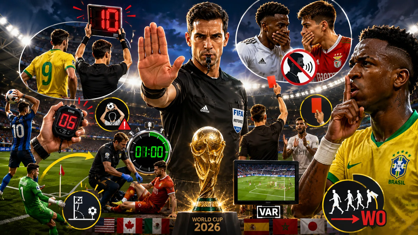 Copa do Mundo 2026 terá “Lei Vini Jr”, punição contra cera e até derrota por WO; veja o que muda