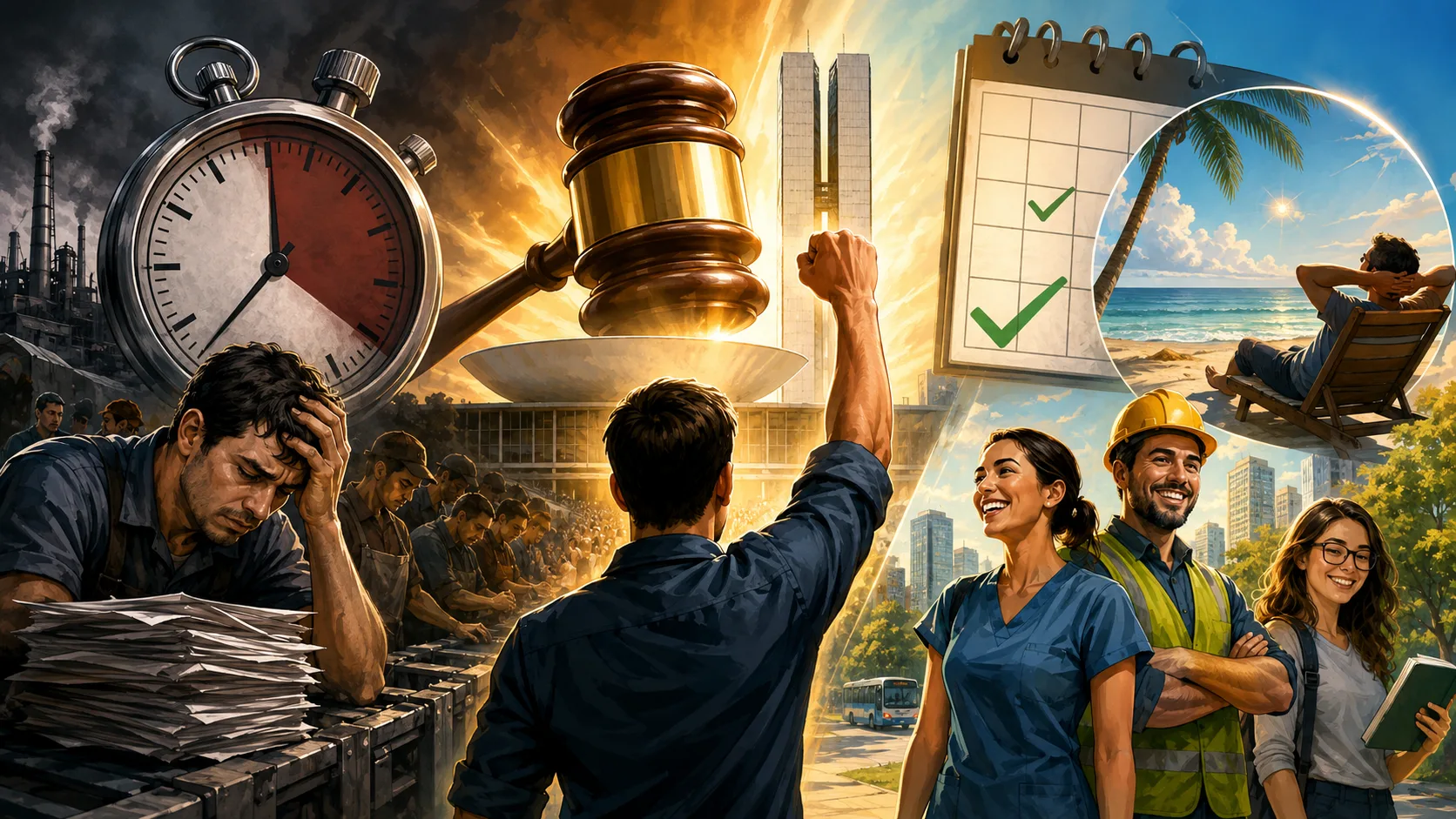 Fim da escala 6×1 o que muda? Entenda como ficam folgas, domingos e carga horária após aprovação na Câmara