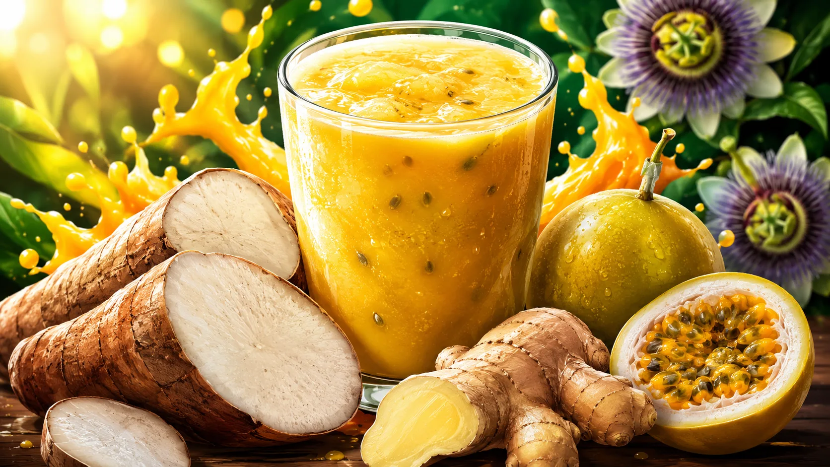 Suco de Inhame com gengibre e maracujá: para que serve e como fazer
