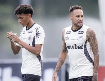 Neymar e Robinho Jr se desentenderam durante treino do Santos no CT, revela jornal