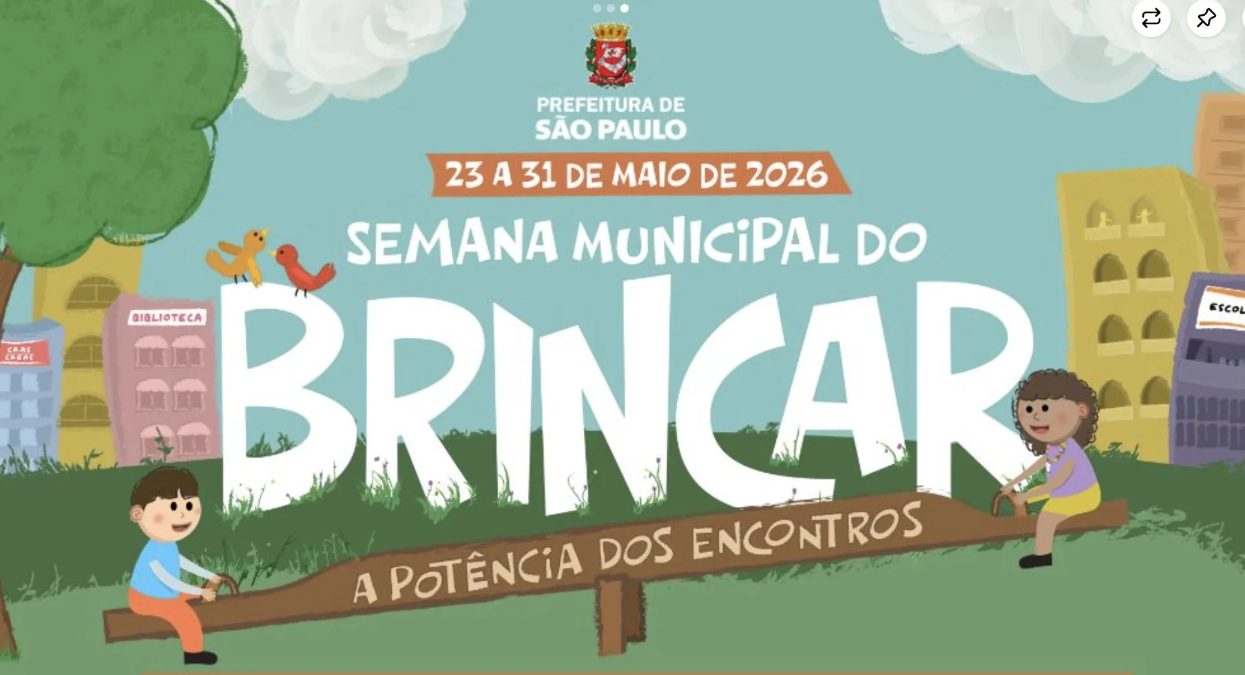 Semana do Brincar terá oficinas, plantio e atividades gratuitas para crianças em São Paulo