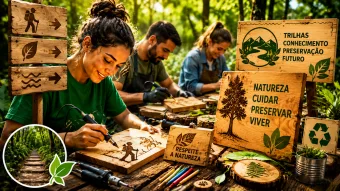 Mairiporã abre oficina gratuita para ensinar placas de trilhas e pirografia em madeira