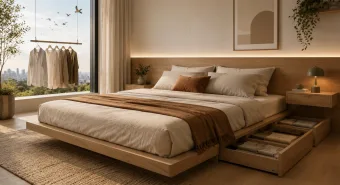 Adeus à cama box? Nova tendência com gavetas escondidas vira febre em quartos pequenos em 2026