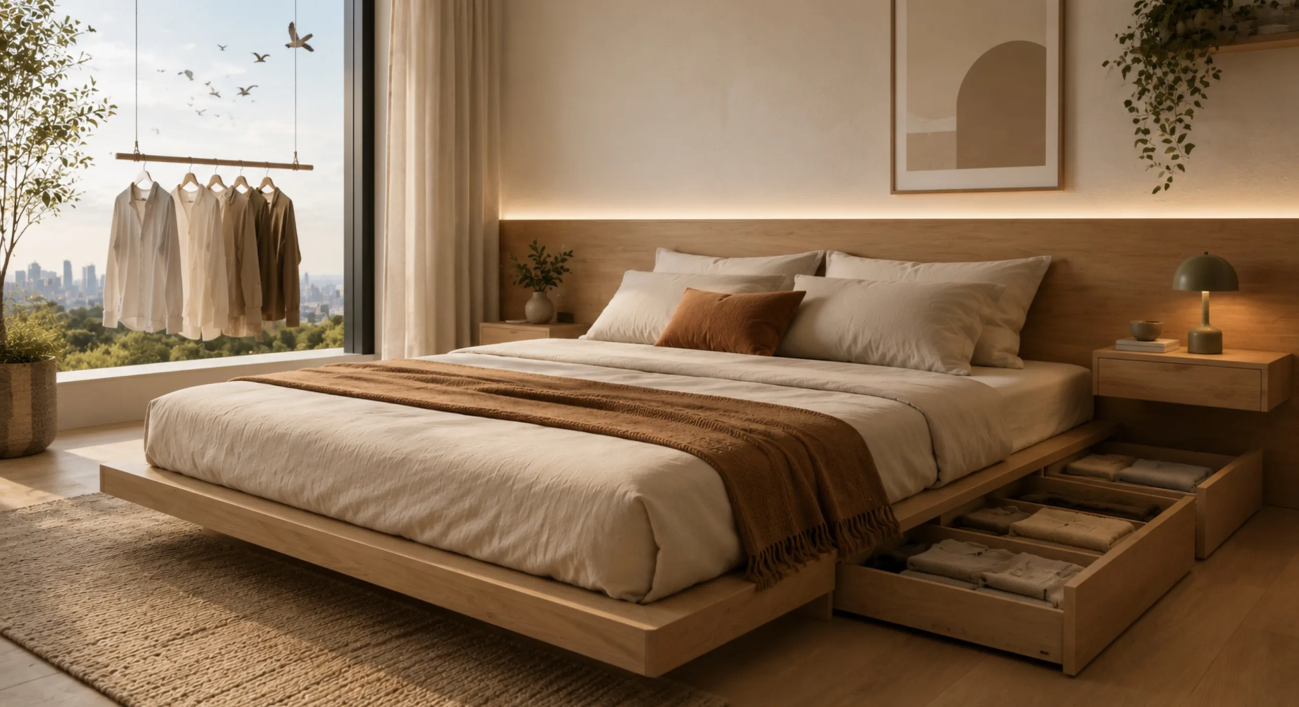 Adeus à cama box? Nova tendência com gavetas escondidas vira febre em quartos pequenos em 2026
