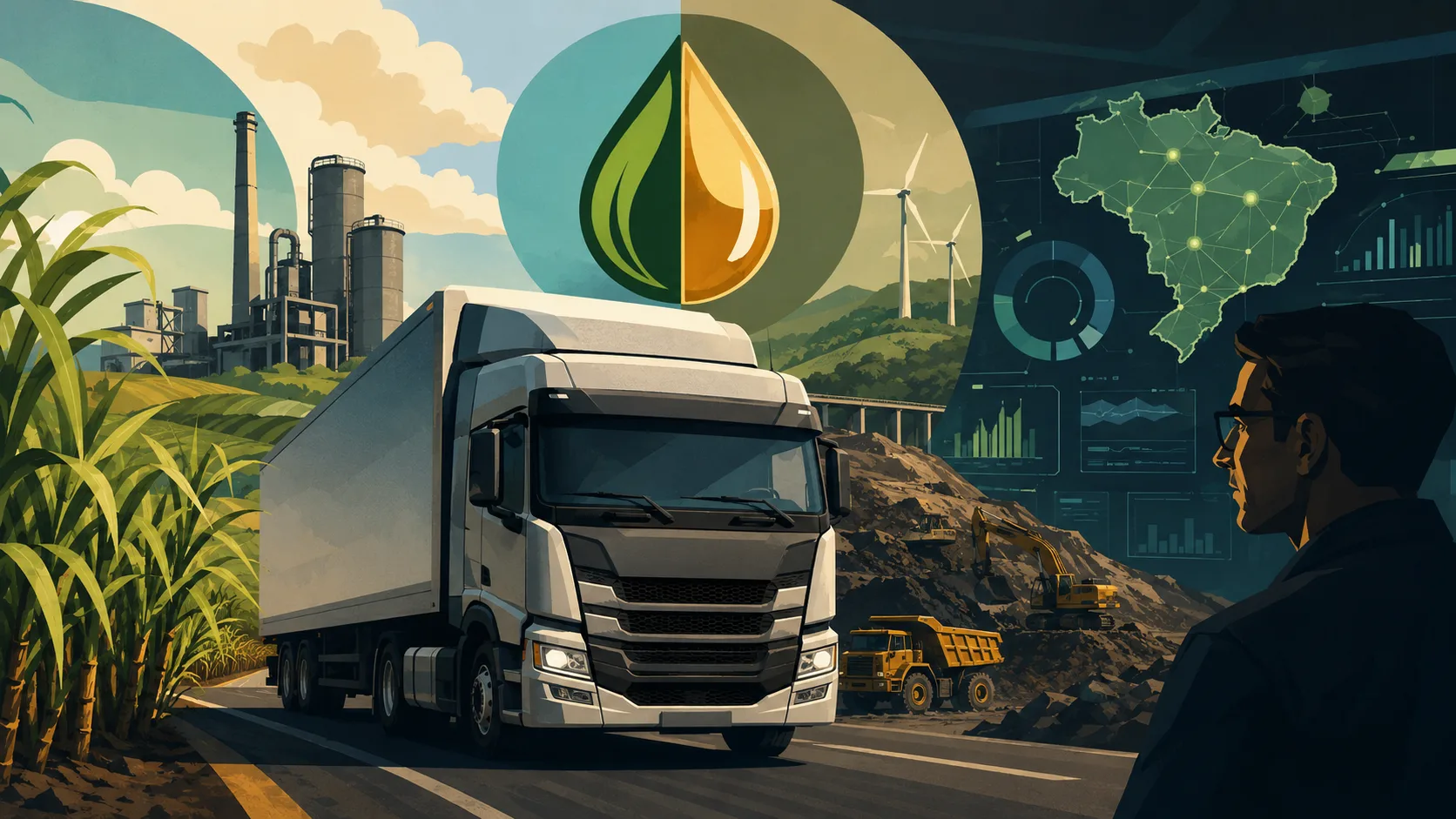 Etanol nos caminhões: entenda por que gigantes da indústria aceleraram corrida bilionária no Brasil; Nova tecnologia combina diesel e etanol em caminhão e ônibus