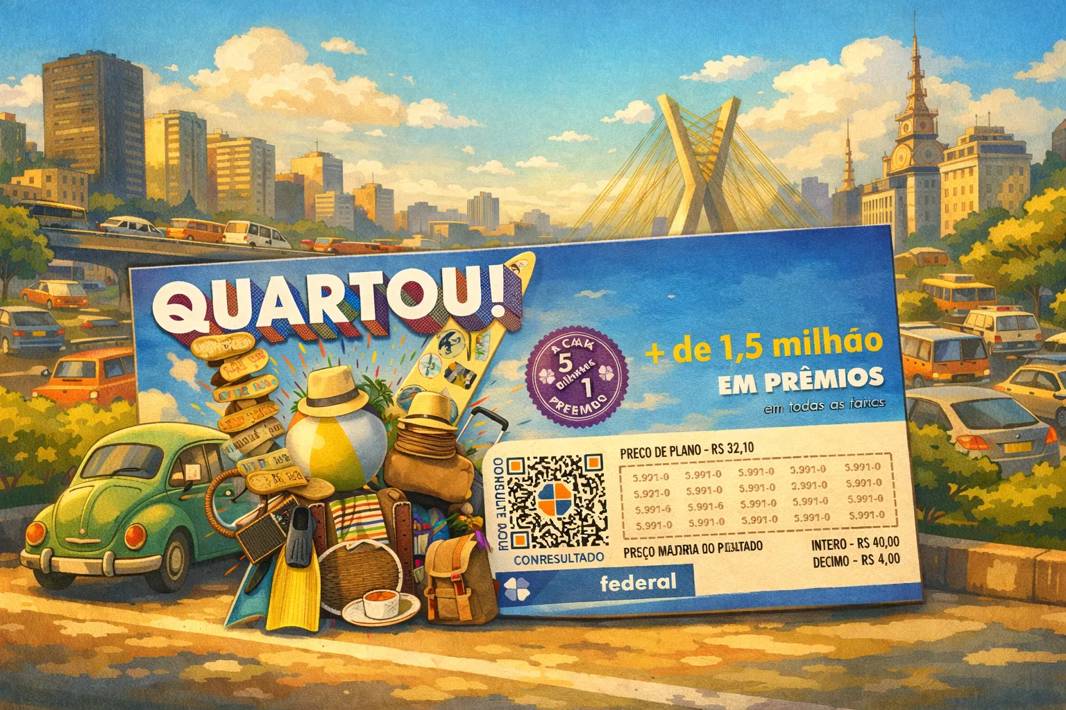 Resultado da Loteria Federal de Hoje, concurso 6067; números sorteados quarta-feira (20/05/2026)