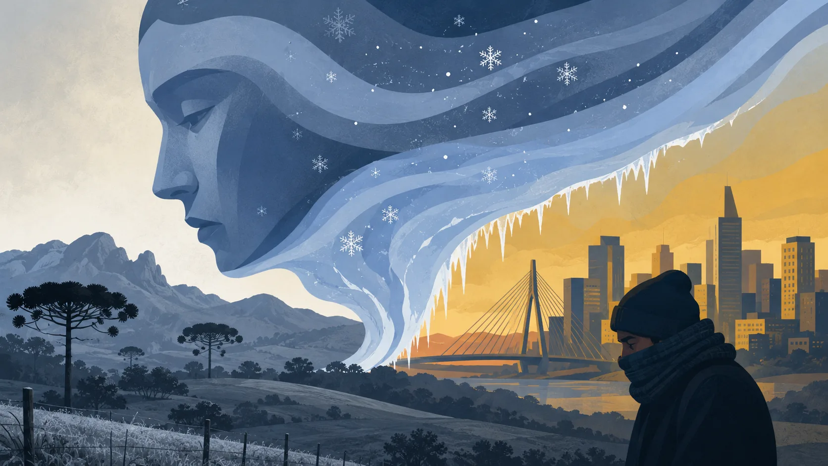 Previsão do tempo indica primeira onda de frio de 2026: cidades do Sul e Sudeste podem registrar temperaturas negativas