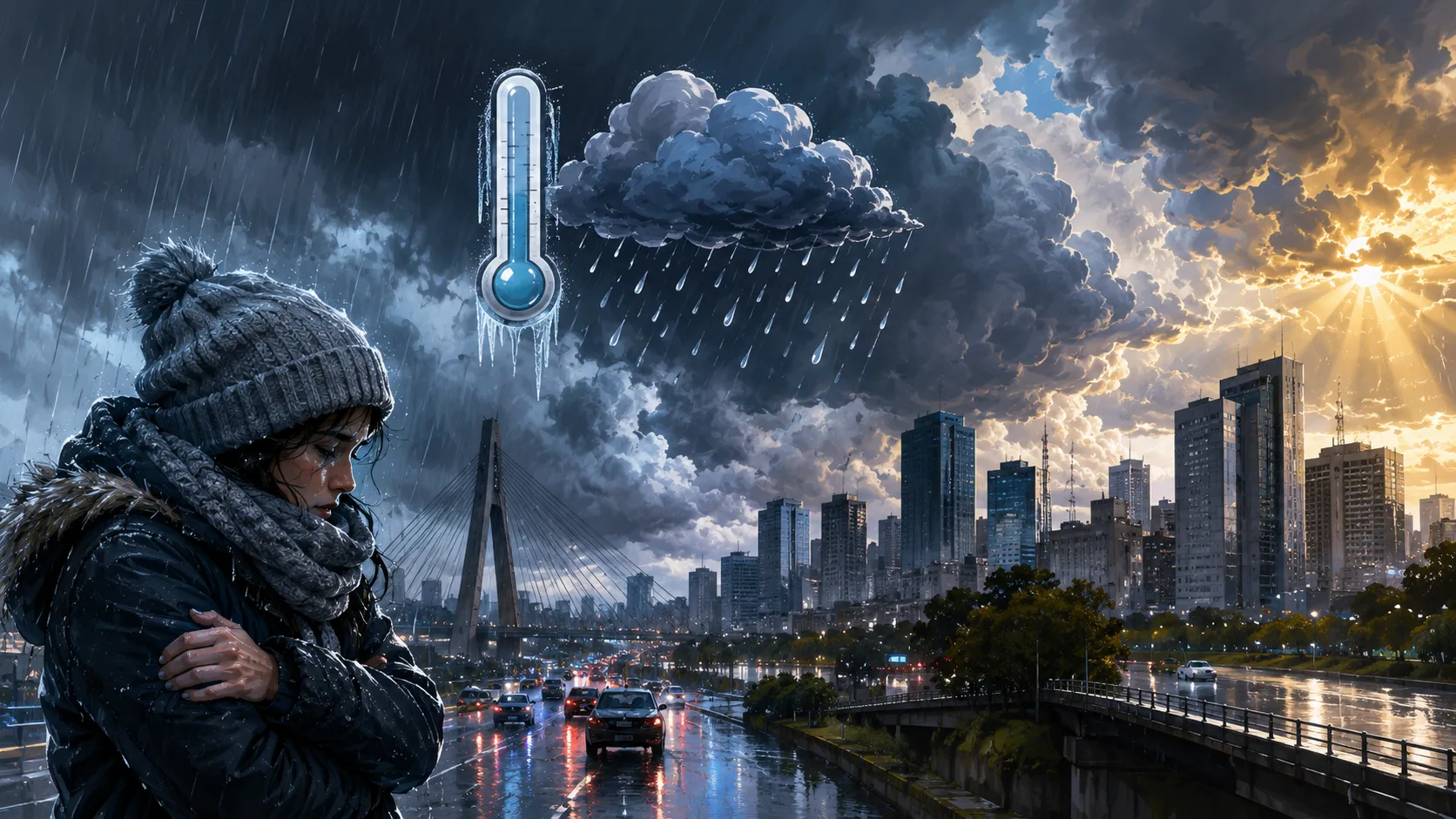Previsão do tempo São paulo: Frio vai piorar no fim de semana até domingo (24), e previsão indica chuva forte e temperaturas de 13°C
