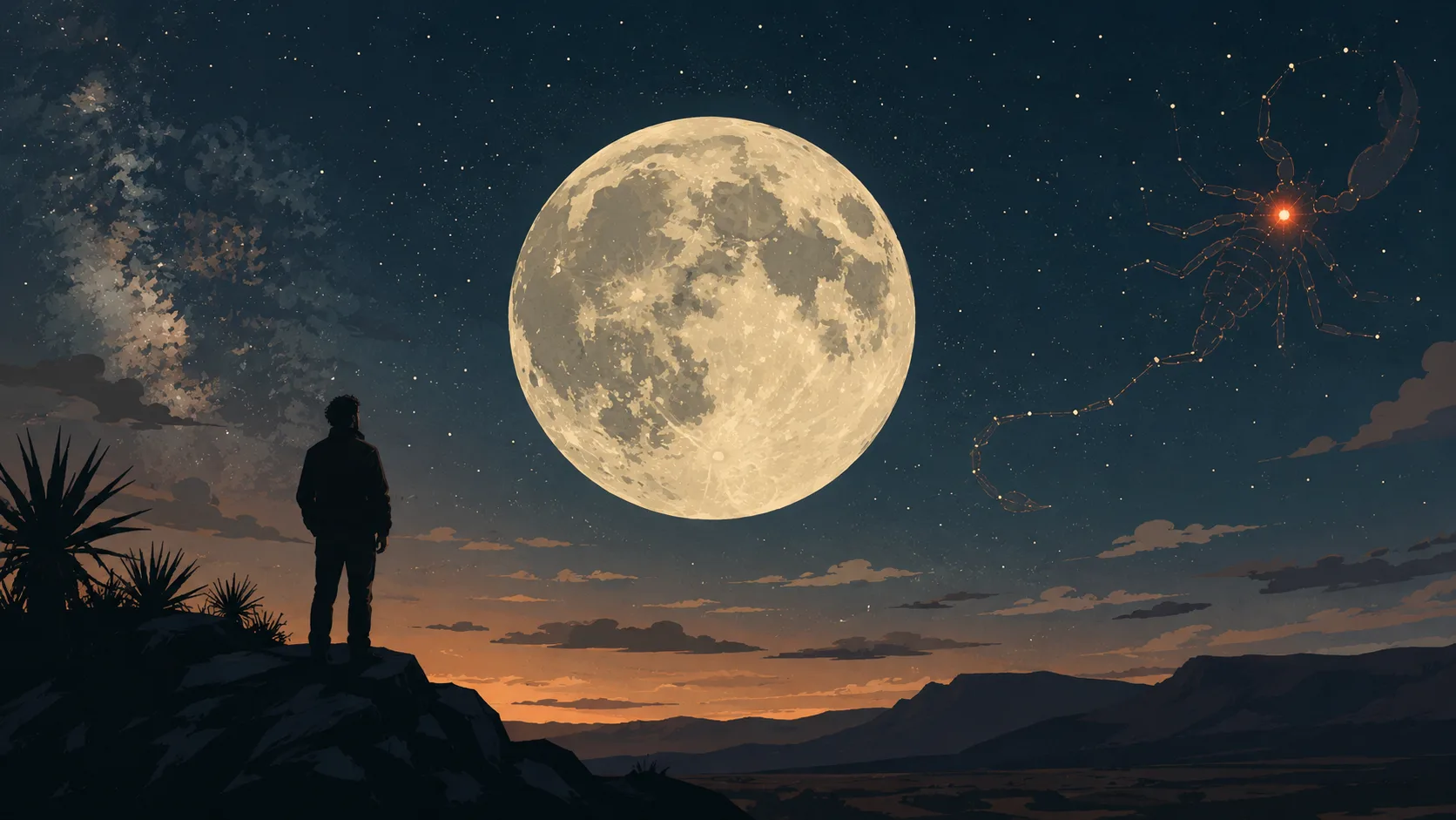 Lua Azul de maio coincide com uma microlua e com a aproximação visual de Antares, estrela conhecida como Coração do Escorpião, criando uma rara combinação astronômica