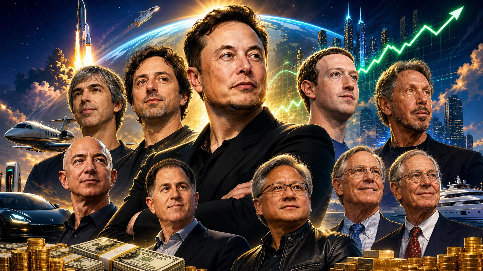 10 Pessoas Mais Ricas do Mundo 2026: Ranking revela fortunas chocantes e mudança inesperada no topo