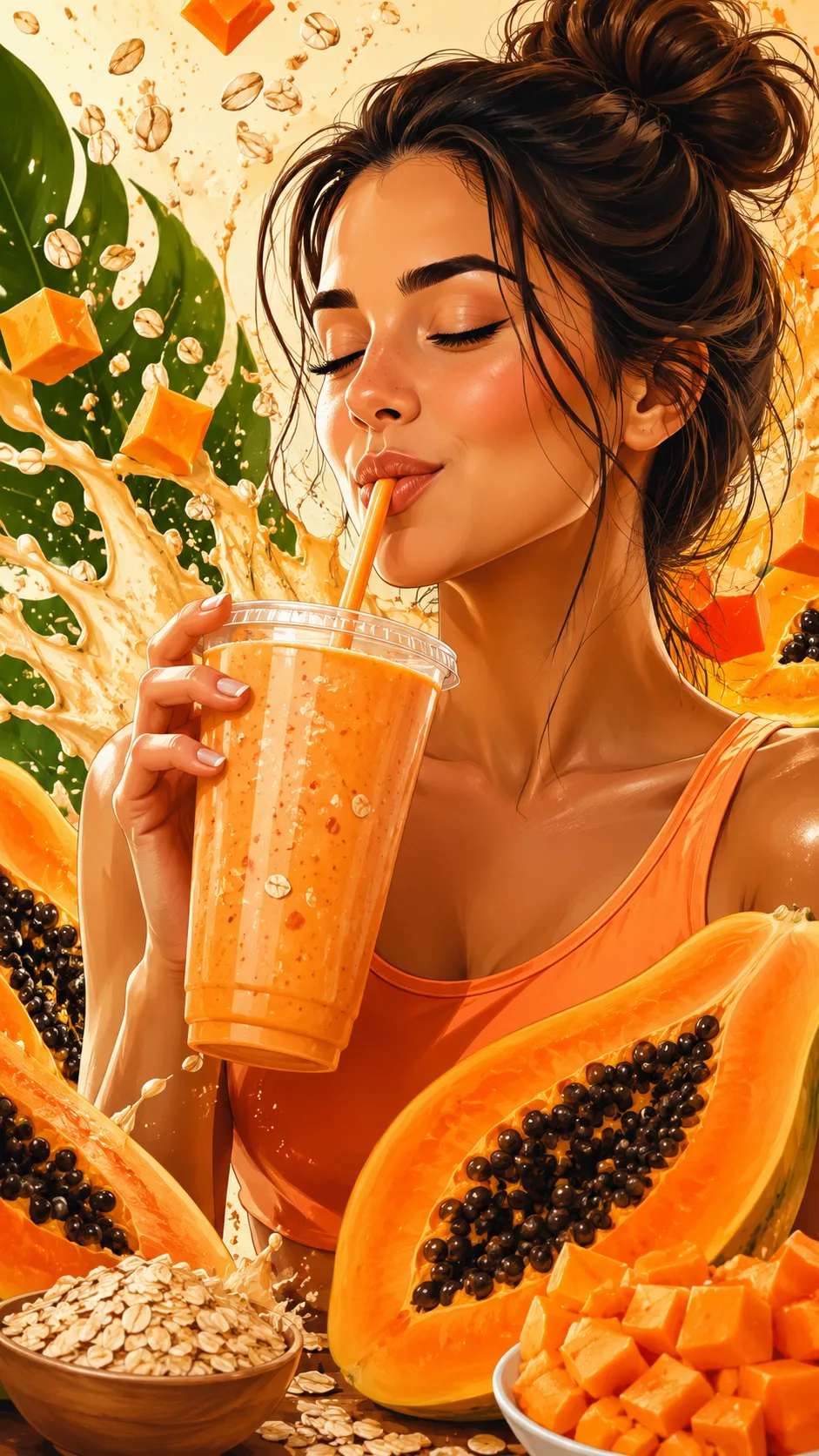 Vitamina de mamão com aveia para que serve e como fazer
