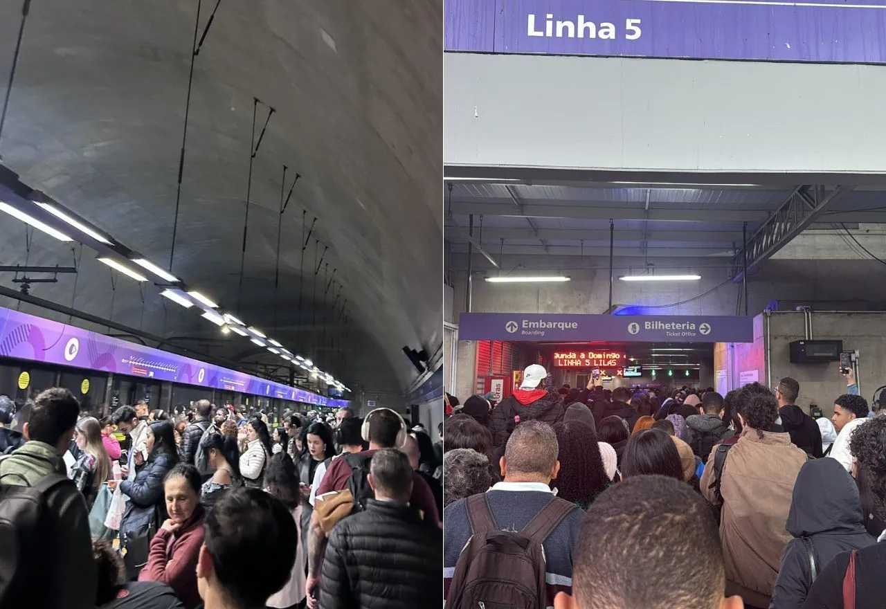 Linha Lilás do Metro SP: falha técnica provoca atrasos e plataformas lotadas na zona sul