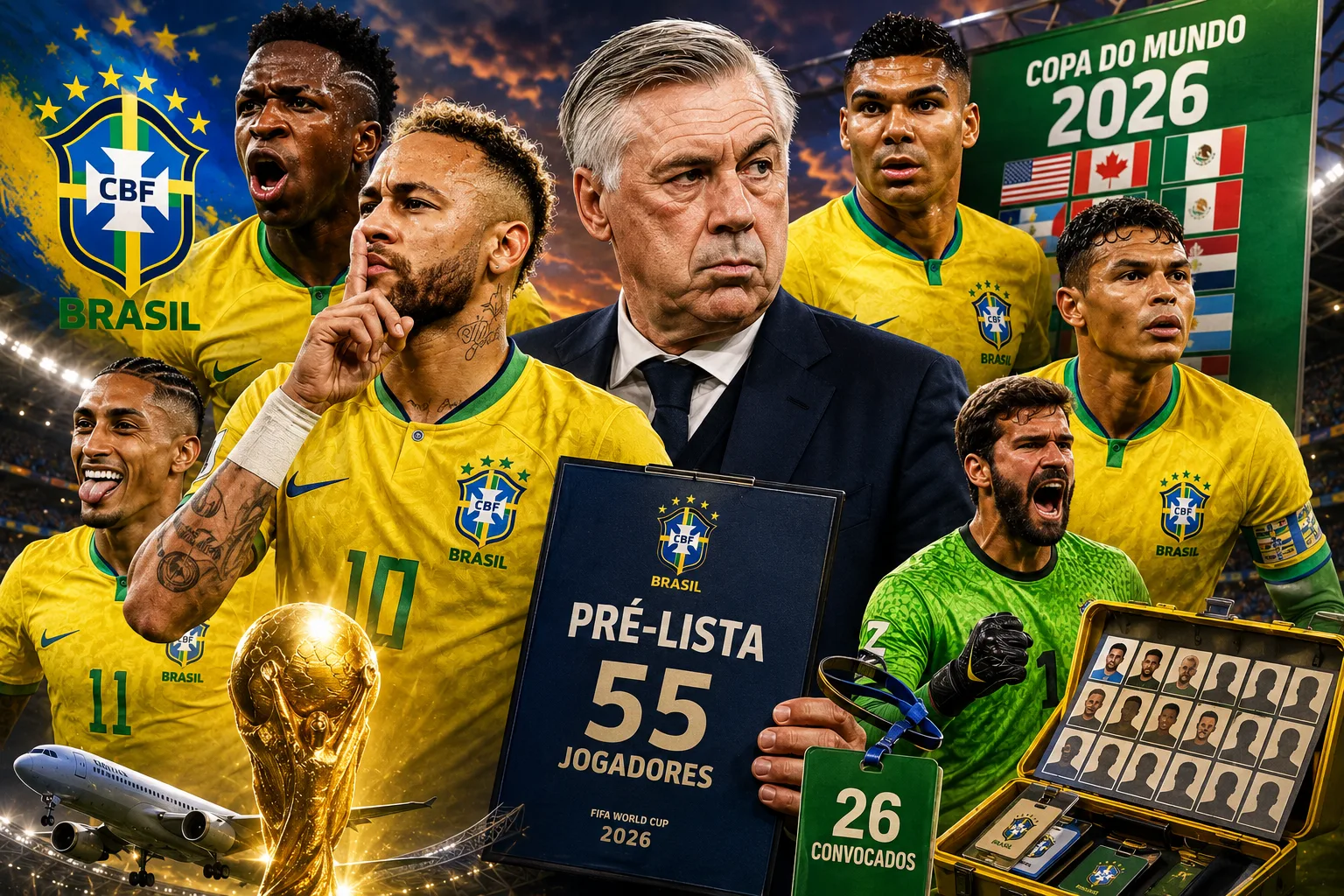 Pre lista Seleção Brasileira 2026 para a Copa do Mundo: Veja a lista de jogadores e o que esperar de Neymar e da lista definitiva de Ancelotti