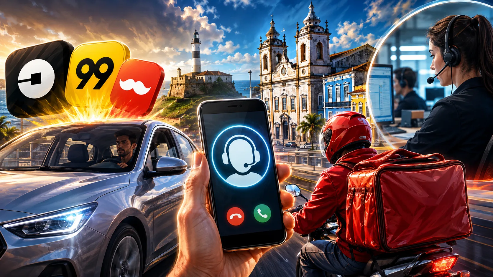 Uber, iFood e 99 vão mudar atendimento em Salvador? Nova lei revela obrigação que apps tentaram evitar