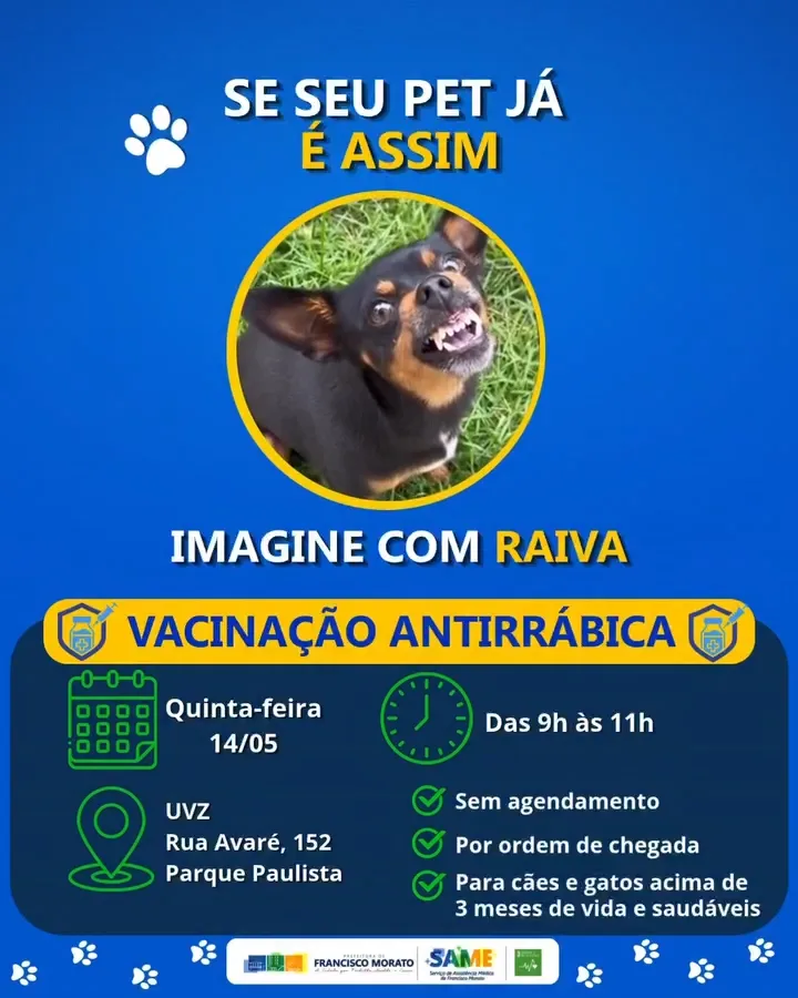A ação será exclusiva para moradores da cidade e não exigirá agendamento prévio. O atendimento será realizado por ordem de chegada, mas a prefeitura alerta que o número de doses é limitado, o que pode provocar filas logo nas primeiras horas da manhã.