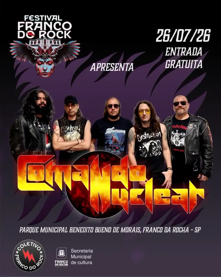 O evento acontecerá no Parque Municipal Benedito Bueno de Morais e terá entrada gratuita. A expectativa é reunir público da cidade e visitantes da região em mais uma edição voltada ao rock pesado e à cultura underground.