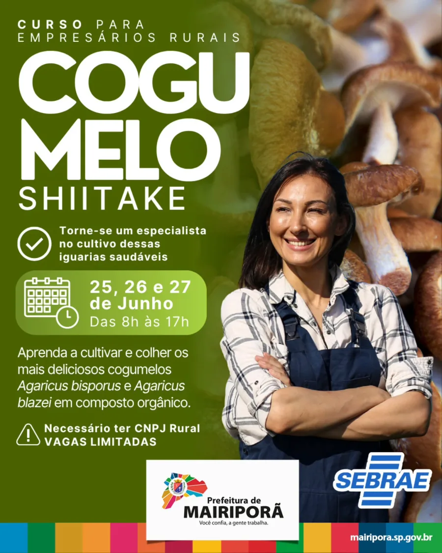 A iniciativa reúne Sebrae, Senar, Sindicato Rural de São Paulo e Prefeitura de Mairiporã, com foco na geração de renda e no fortalecimento das atividades agrícolas do município.