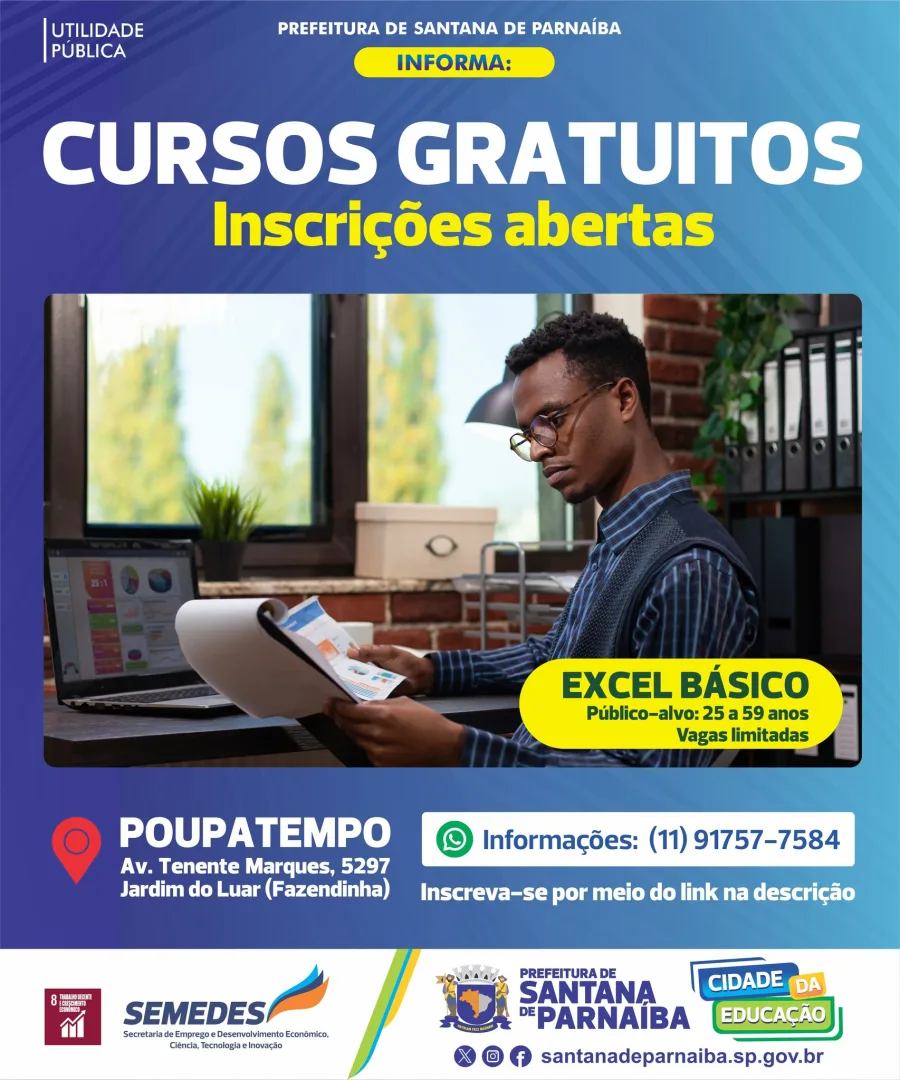 As aulas buscam ampliar a qualificação profissional e fortalecer oportunidades de trabalho.