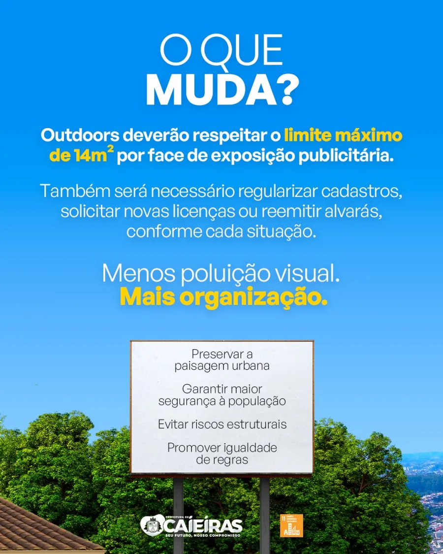 Publicidade ao ar livre em Caieiras: novas regras entram em vigor