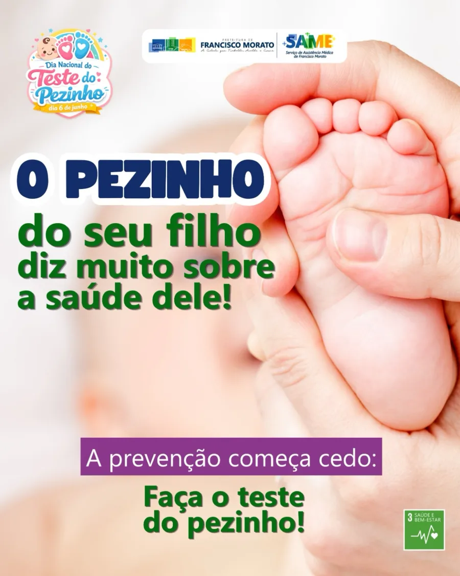 Feito por meio da coleta de gotas de sangue do calcanhar do bebê, o exame permite identificar precocemente diversas doenças e iniciar tratamentos antes do surgimento de complicações.