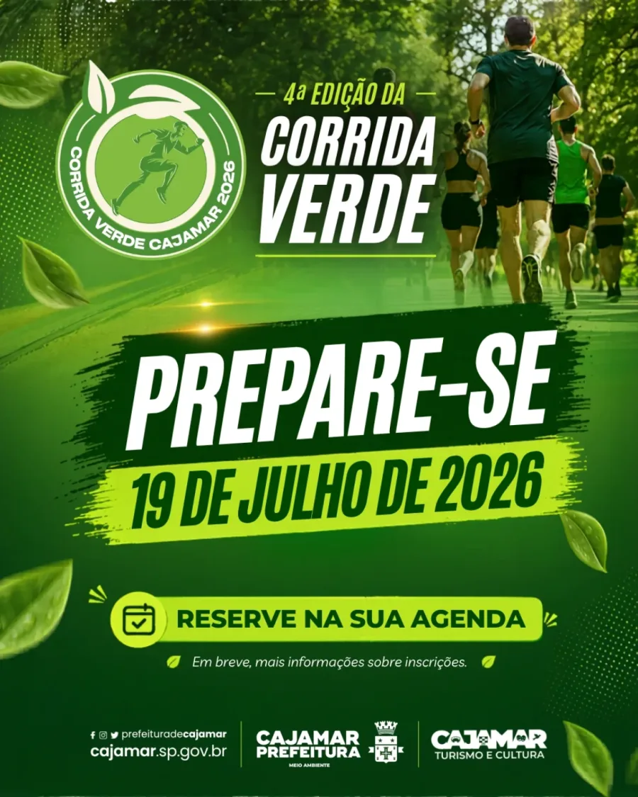 A Corrida Verde voltará a ser realizada em Cajamar em 2026 e a organização já anunciou a data da próxima edição. O evento está programado para acontecer em julho.