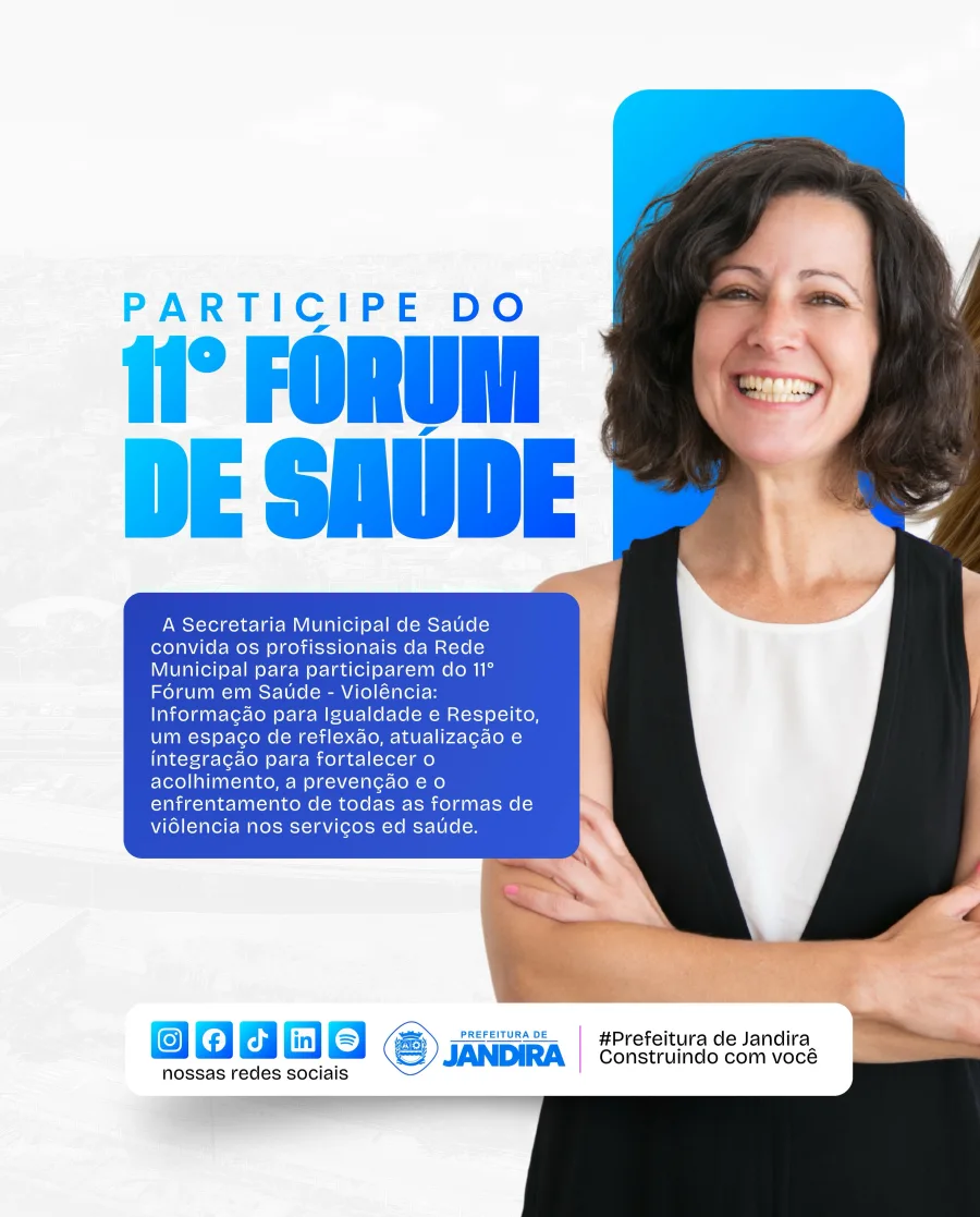 O 11º Fórum de Saúde será realizado em 10 de junho, no Teatro Municipal Luiz Gonzaga, reunindo palestras, debates técnicos e atividades imersivas.