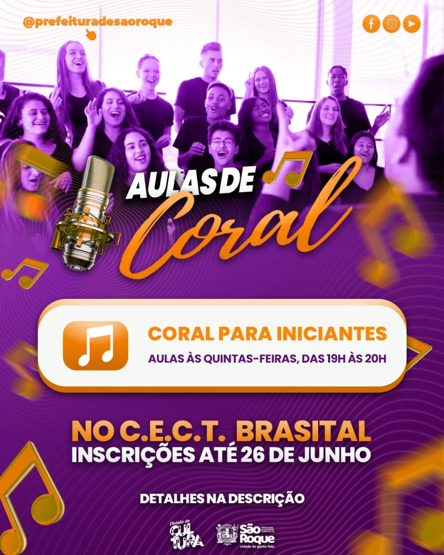 As inscrições seguem até 26 de junho e as atividades serão realizadas semanalmente no C.E.C.T. Brasital para participantes a partir de 16 anos.