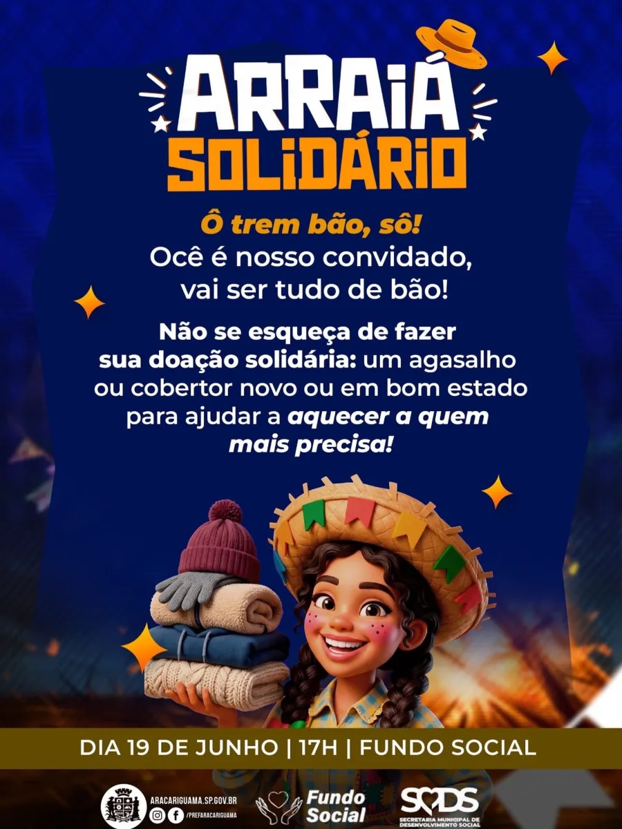 Entenda como vai funcionar o Arraiá Solidário e o que é preciso levar para participar