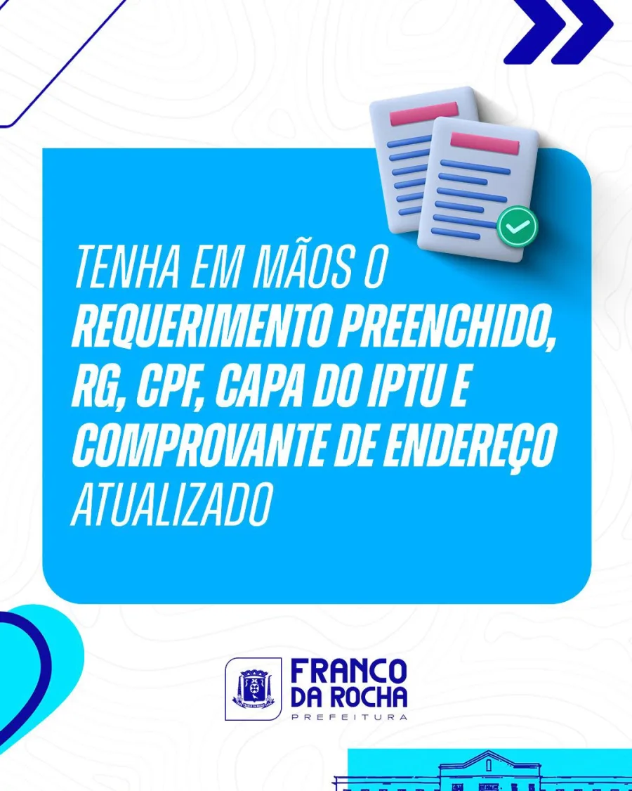 Para pedir o benefício, é preciso ter apenas um imóvel de até 500 m² e morar no local, conforme regra divulgada pela Prefeitura.