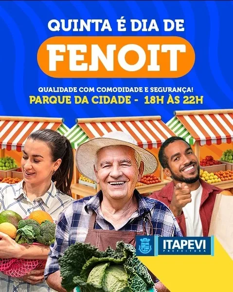 A Fenoit segue marcada para todas as quintas-feiras no Parque da Cidade, em Itapevi, das 18h às 22h, com comidas, música ao vivo, compras e programação voltada à convivência das famílias.