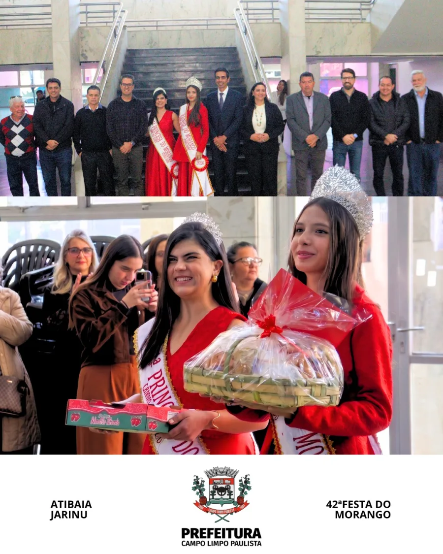 Campo Limpo Paulista recebeu a Corte da 42ª Festa do Morango de Atibaia e Jarinu nesta quarta-feira, 17, no Paço Municipal.
