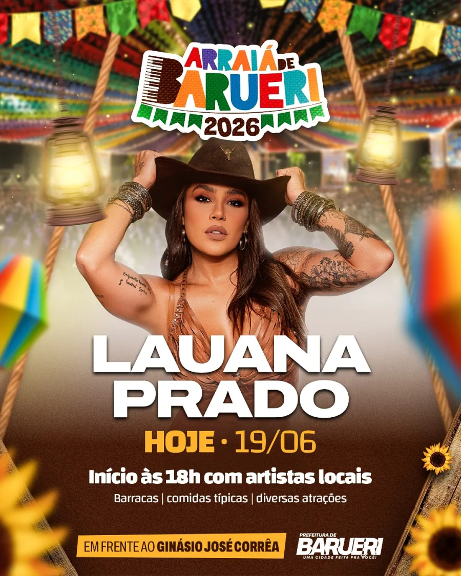 O Arraiá Barueri 2026 continua nesta sexta-feira com atrações musicais e programação especial para a população.