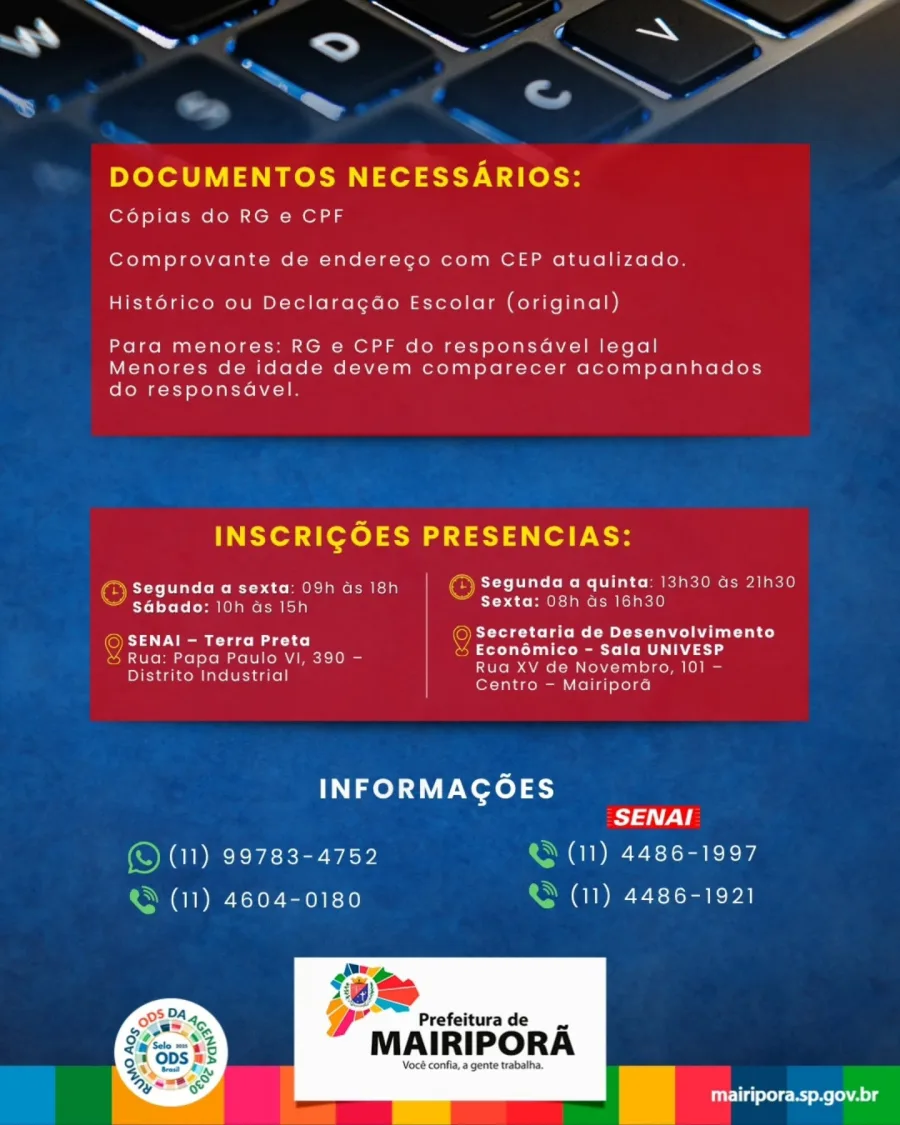 A opção noturna começa em 21 de julho e termina em 31 de outubro, com encontros das 19h às 22h, também de terça a sexta-feira.