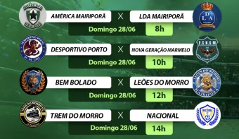 Campeonato Mairiporanense de Futebol Amador terá quatro partidas neste domingo, 28 de junho, no Sarkizão, com jogos das 8h às 14h