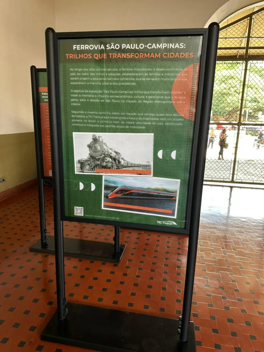 Promovida pela TIC Trens, a mostra apresenta a evolução da Linha 7-Rubi e destaca o impacto da ferrovia no desenvolvimento urbano, econômico e social das cidades atendidas pelo trajeto.