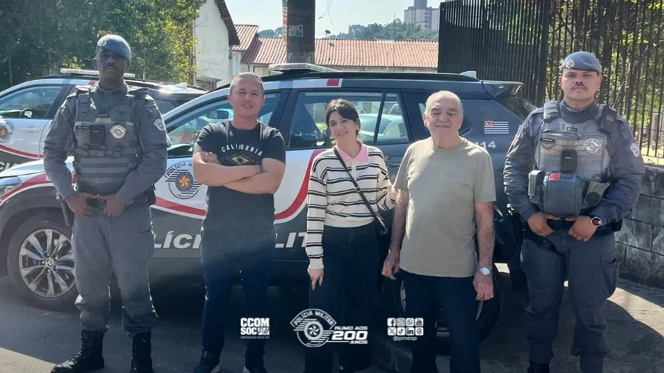Polícia Militar localiza idoso desaparecido e reúne homem de 76 anos à família na Zona Sul de São Paulo
