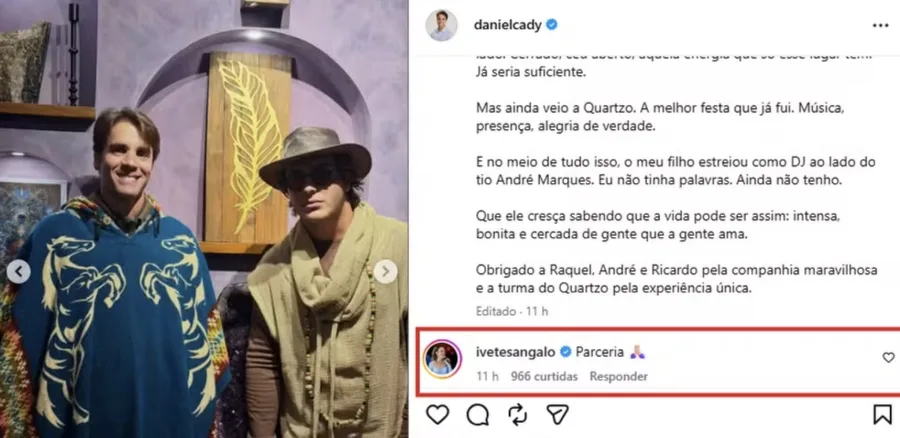 O nutricionista compartilhou registros do momento especial nas redes sociais e recebeu um comentário curto da cantora, que gerou elogios à relação da família após a separação.