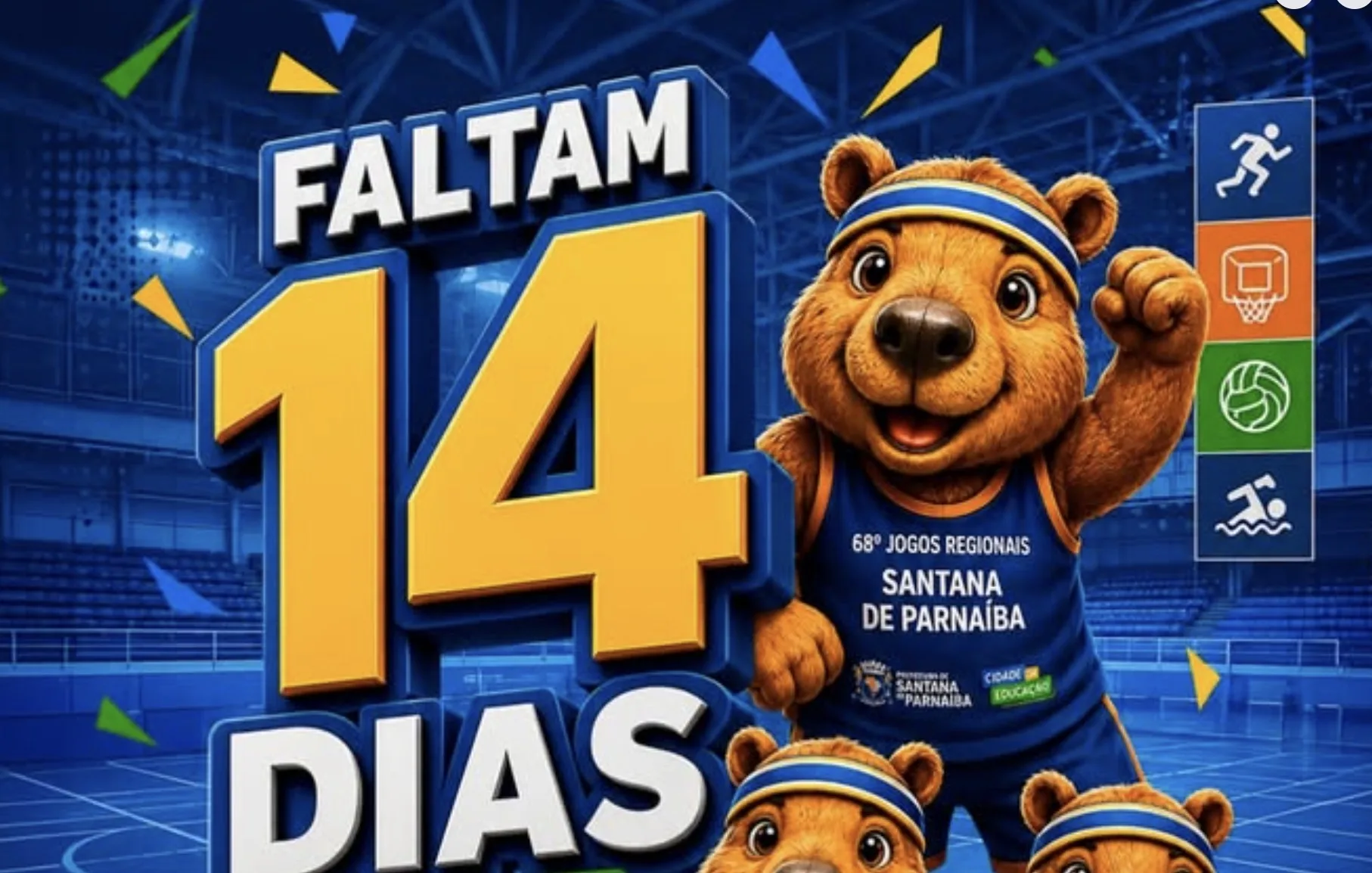 Faltam 14 dias para os 68º Jogos Regionais: Santana de Parnaíba está pronta para receber atletas e torcedores