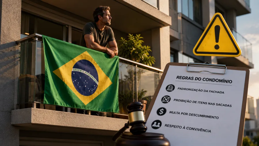 Com a Copa de 2026 e as eleições no mesmo ano, a presença da bandeira brasileira em fachadas de edifícios voltou ao centro do debate jurídico entre moradores, síndicos e administradoras.