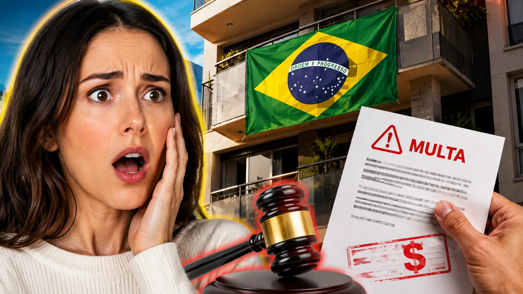 Bandeira do Brasil na sacada gera multa? Entenda os limites dos condomínios