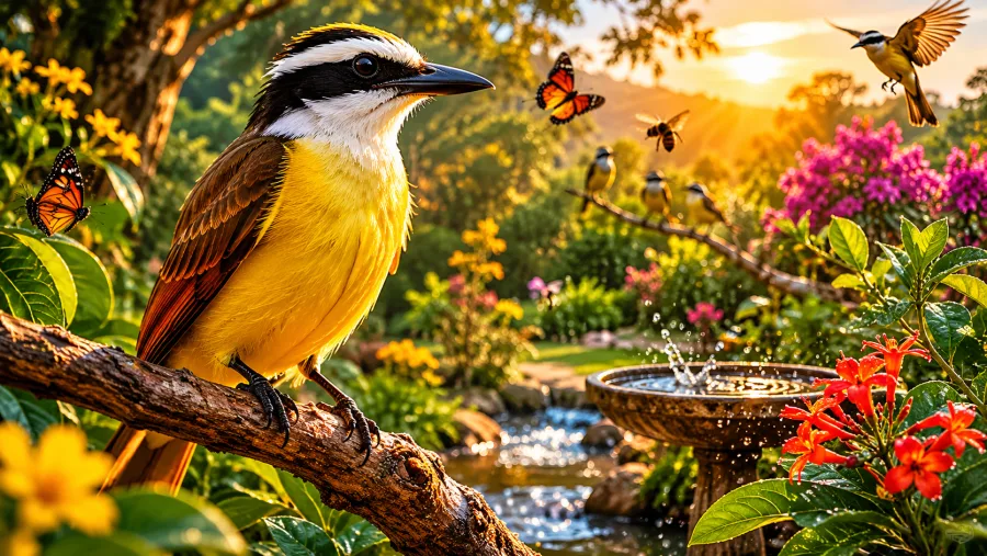 Árvores, água limpa e redução do uso de pesticidas aumentam as chances de atrair bem-te-vis. A ave costuma permanecer onde encontra alimento e abrigo adequados.