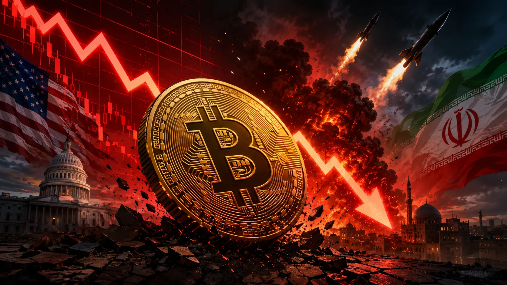 Bitcoin hoje caiu para US$ 65 mil: como a guerra entre EUA e Irã influenciou no valor da criptomoeda